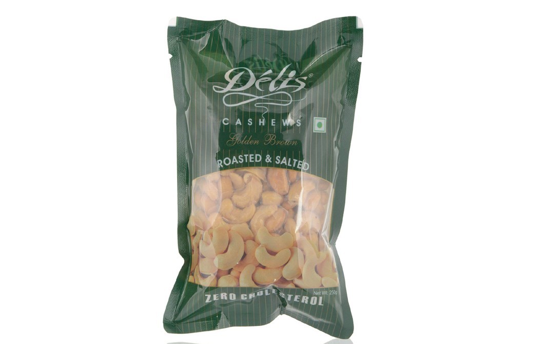 Delis Cashews Roasted & Salted Golden Browns   Pack  250 grams